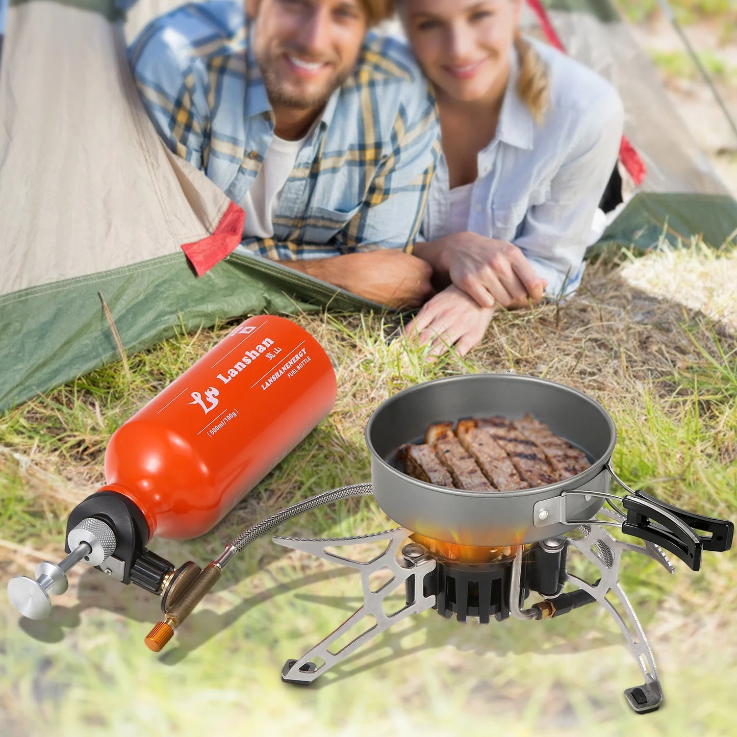 Camping Multi Fuel Stove Preheating Oil/Gas Outdoor Camping Stove Cooker