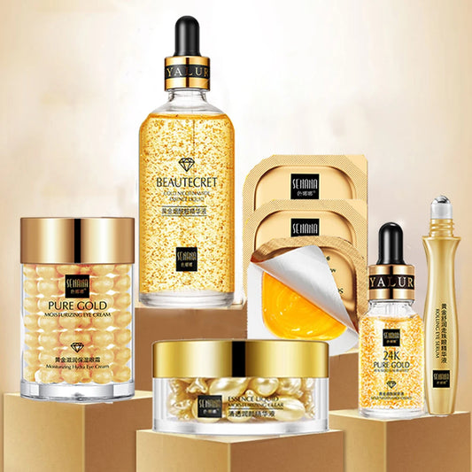 Hot sale New 24k Gold Skin Care Set Moisturizing Anti-wrinkle