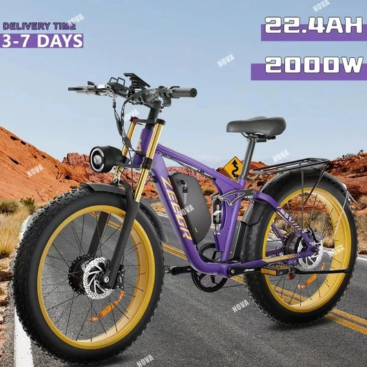 Electric Bicycle New 2000W Dual Motor 48V22.4Ah 26*4.0Inch Fat Tire Mountain  Electric Bike