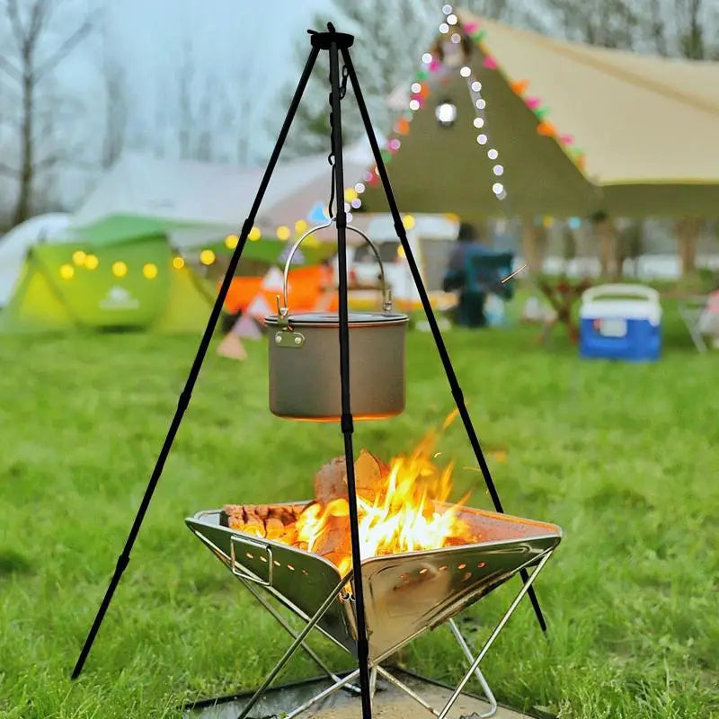 Camping Bonfire Tripod Portable Triangle Support For Hanging Pot Survival Outdoor Campfire Cookware Picnic Cooking Grill Tool
