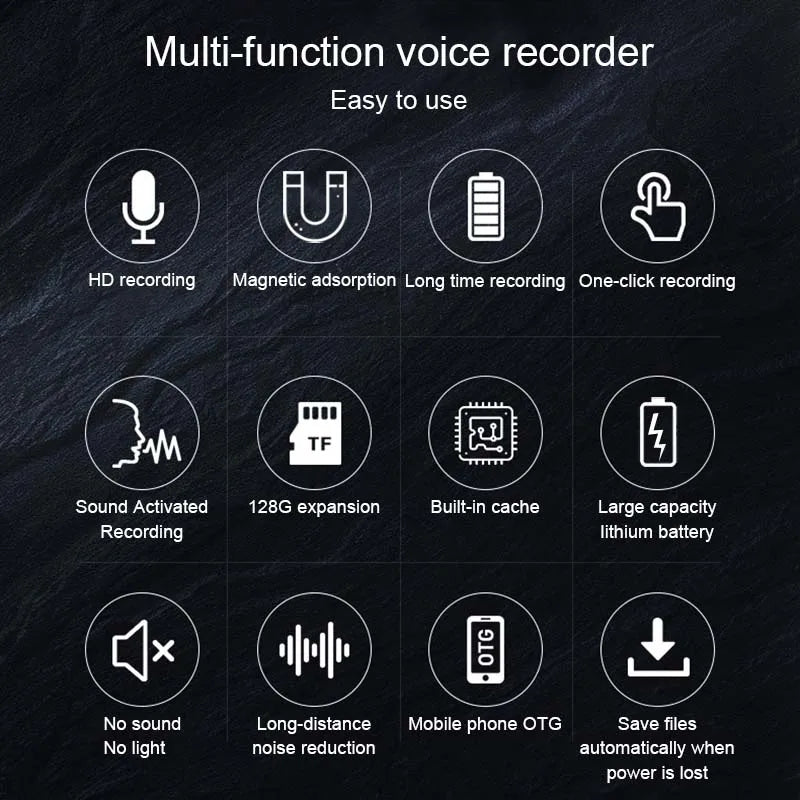 500 Hours Time Mini Voice Activated Recorder
